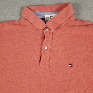 Tommy Hilfiger Polo Shirt Mens Large Red Casual Short Sleeve